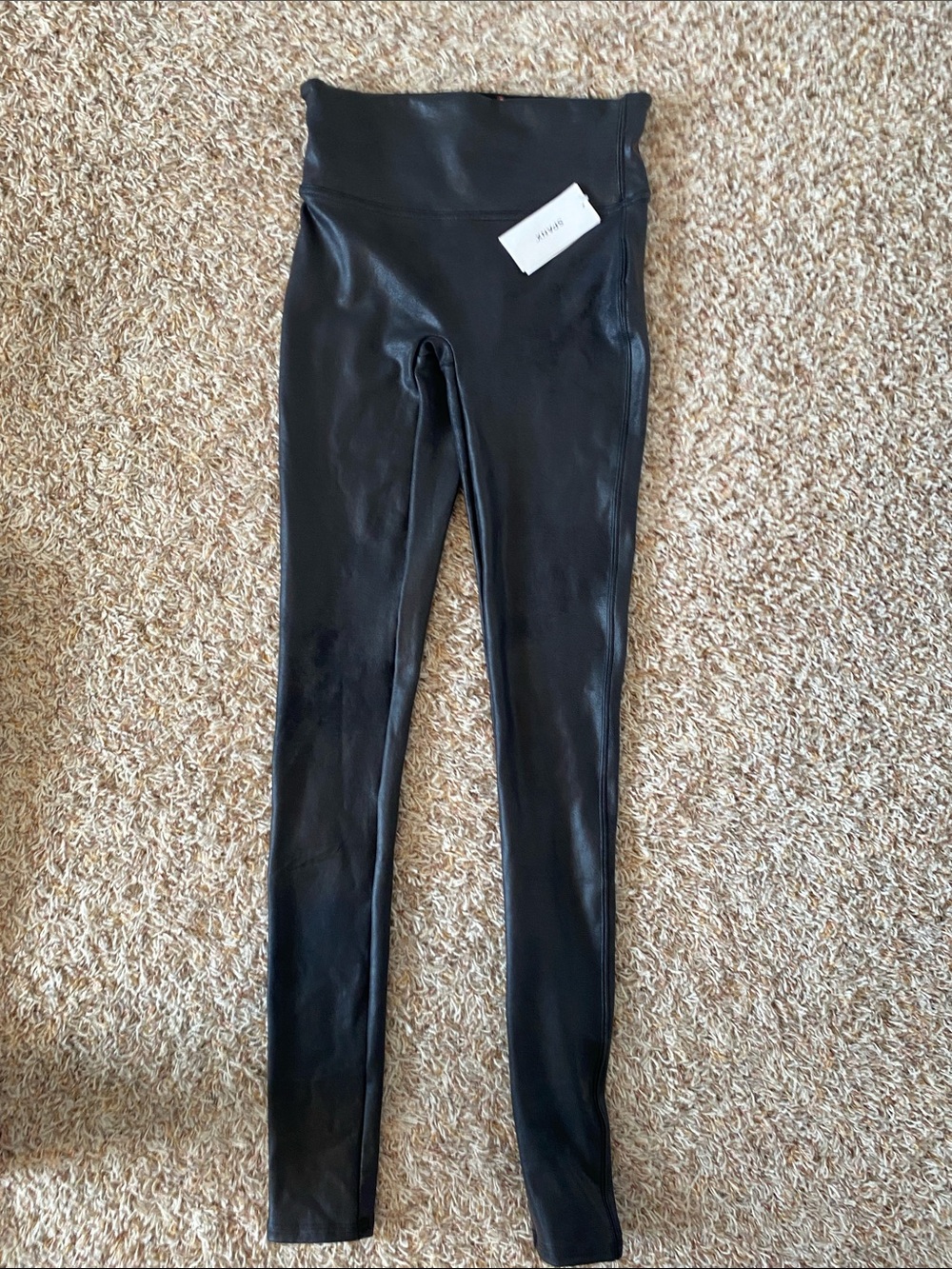 SPANX Black Faux Leather High-Rise Leggings